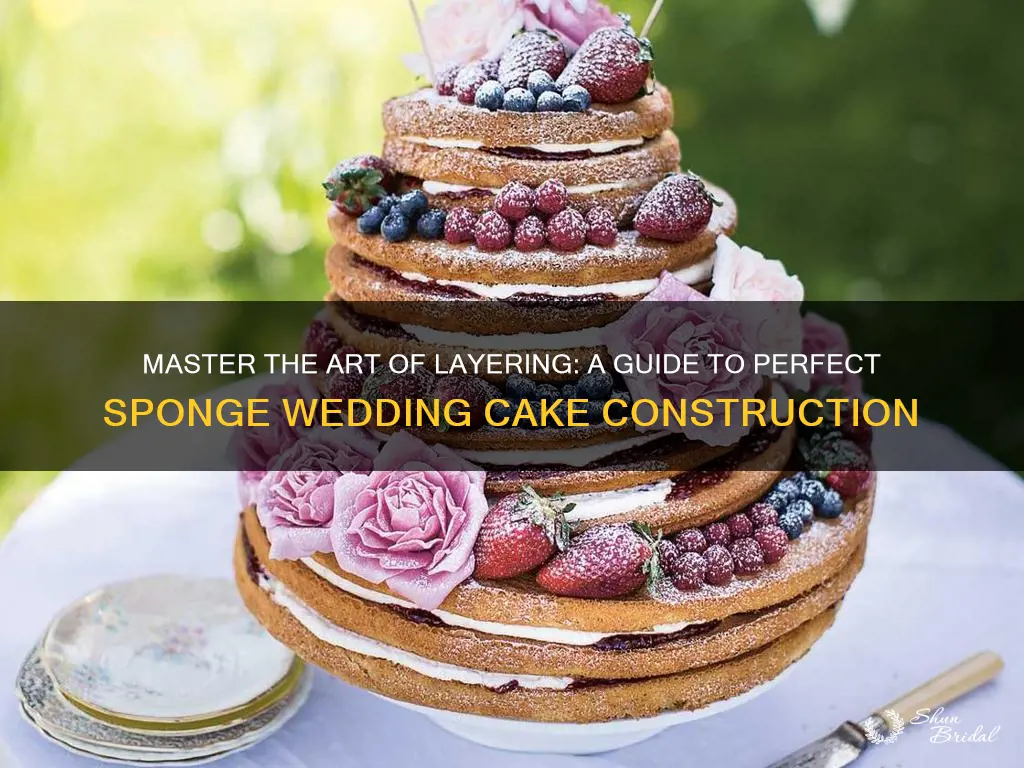 how to layer a sponge wedding cake