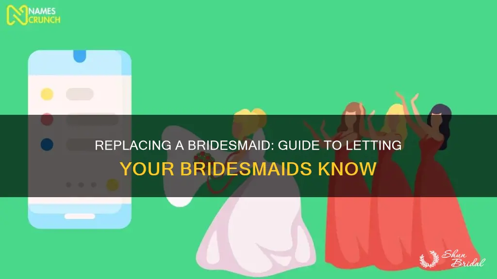 how to let your other bridesmaids one person dropped out