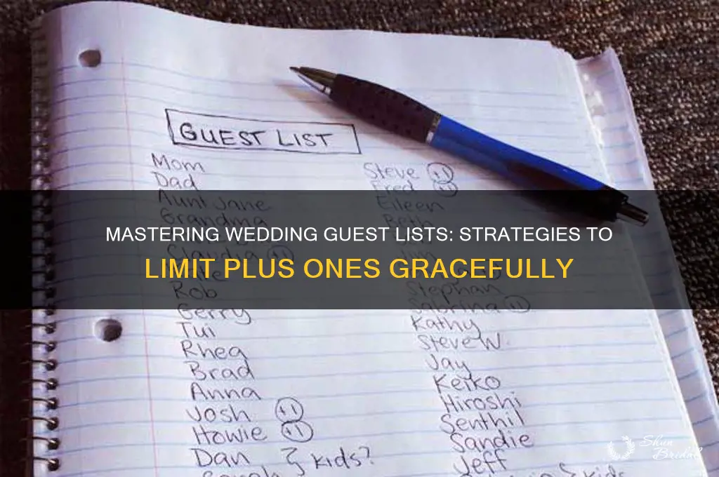 how to limit plus ones at a wedding