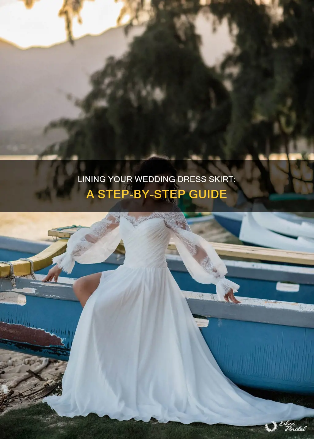 how to line wedding dress skirt