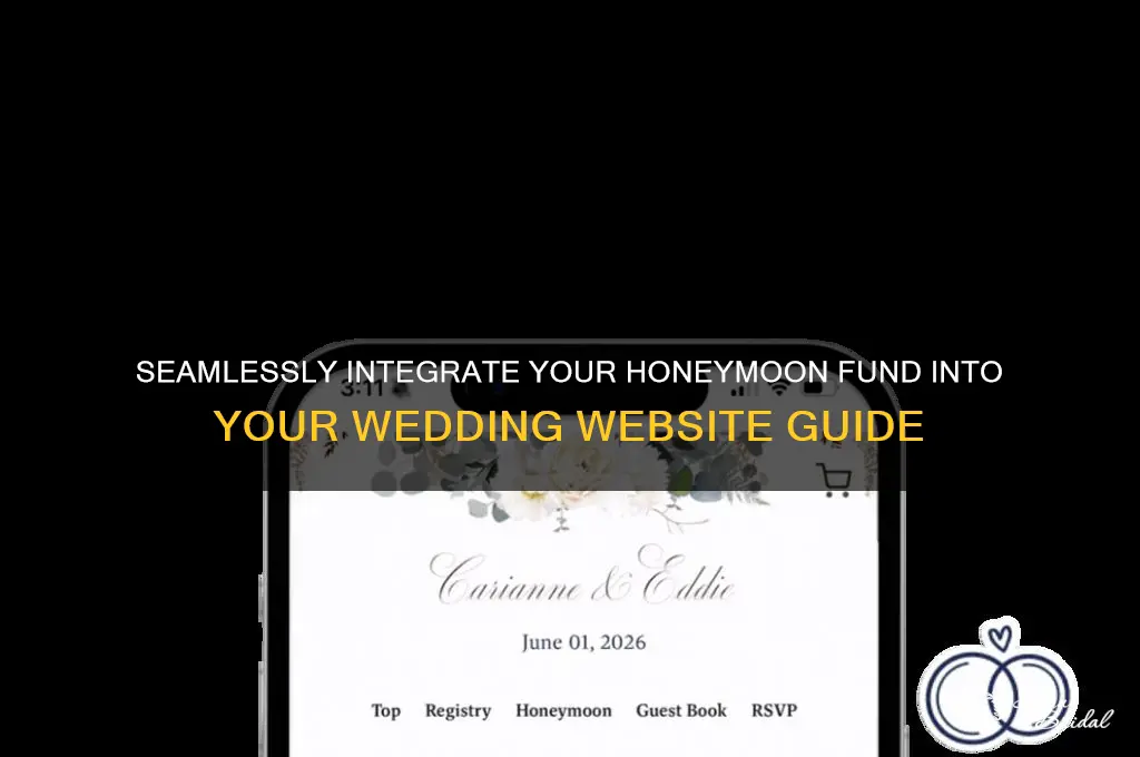 how to link honeymoon fund to wedding website