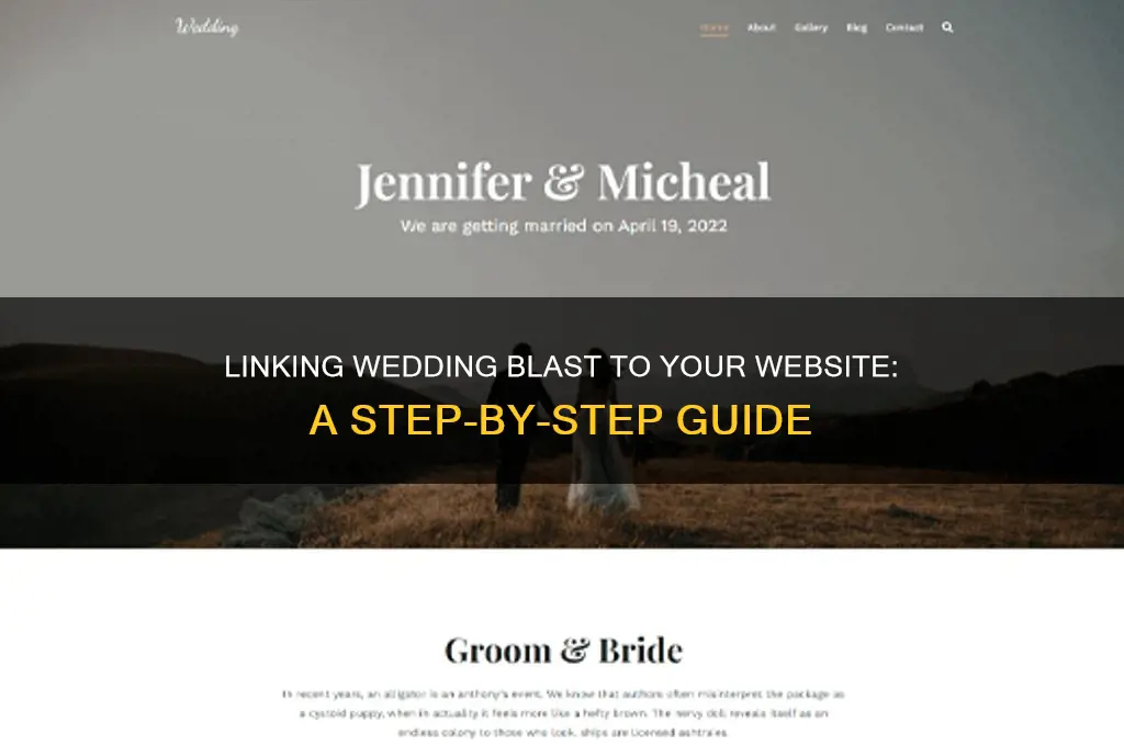 how to link wedding blast to my website