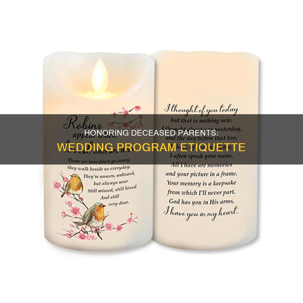 how to list a deceased parent on a wedding program