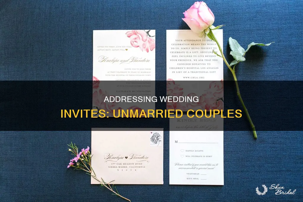 how to list an unmarried couple on wedding invitations