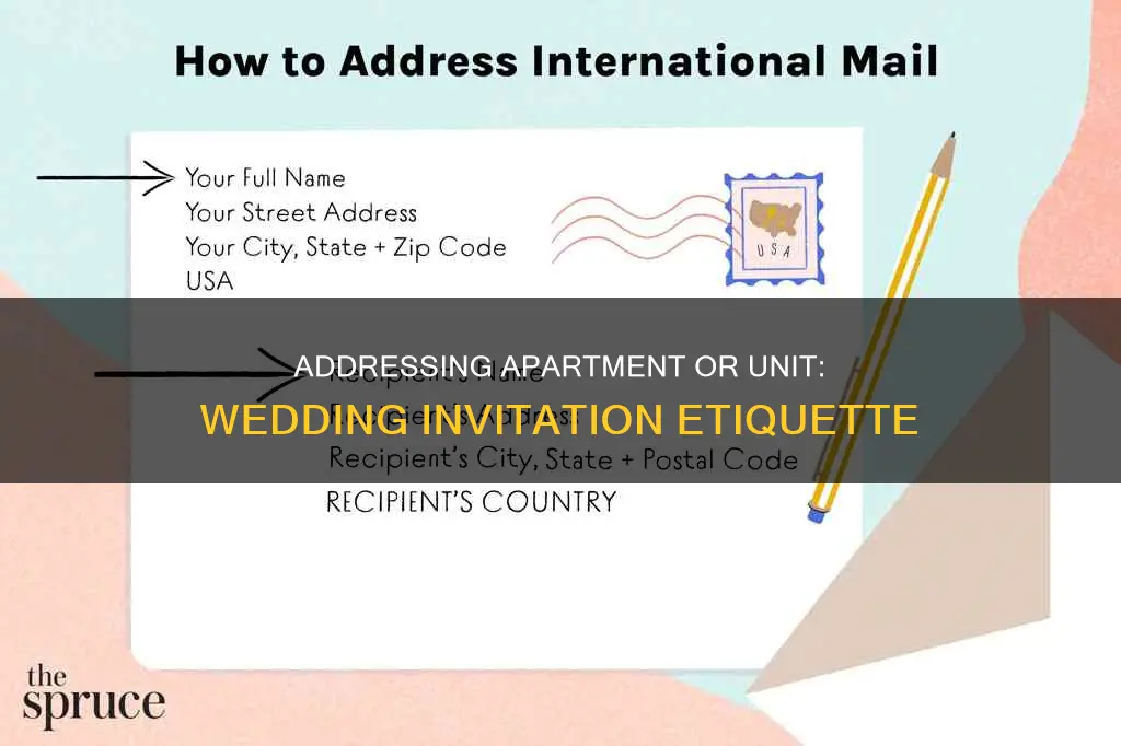 how to list apartment or unit on wedding invitation