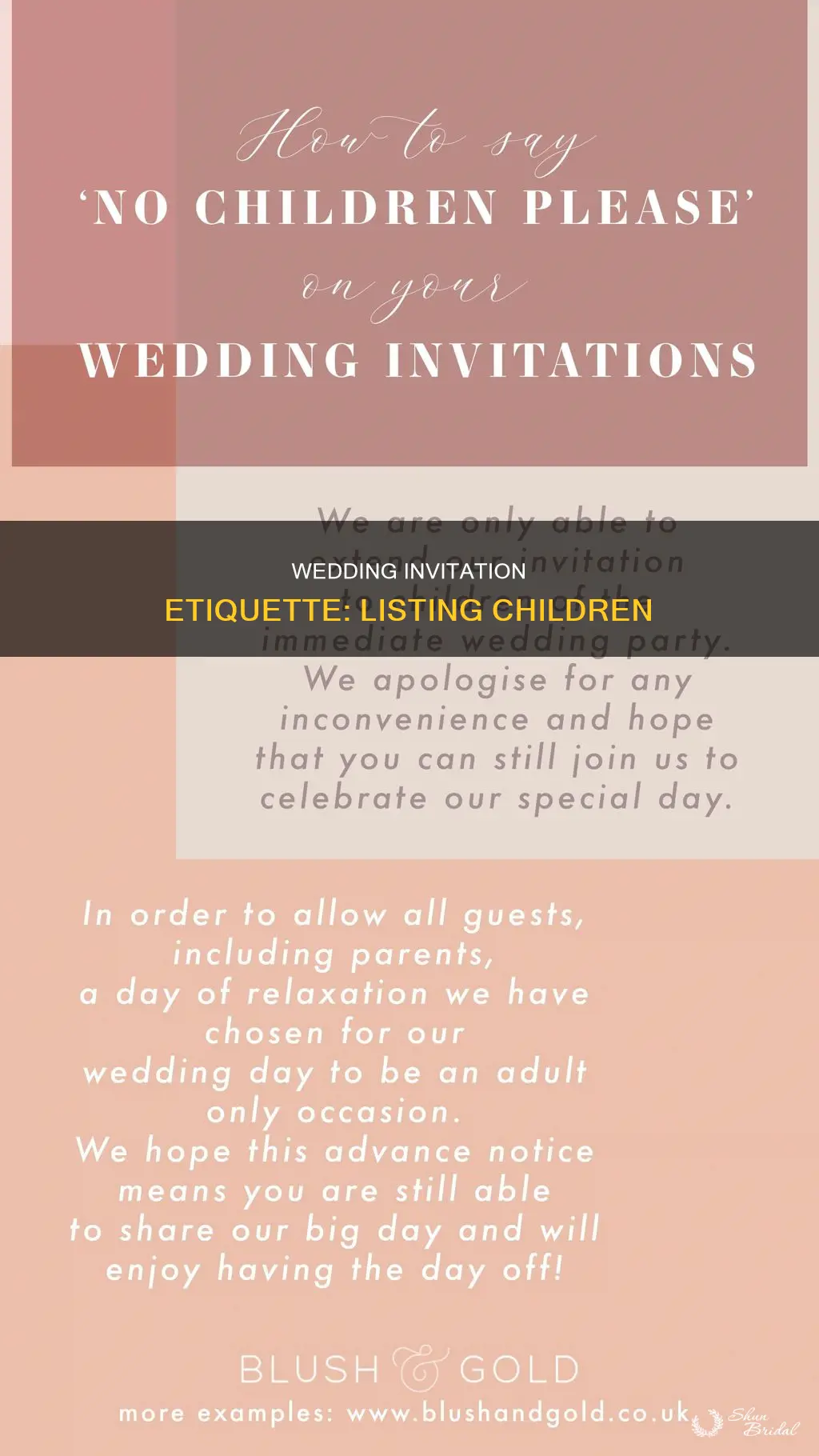 how to list children on wedding invitations