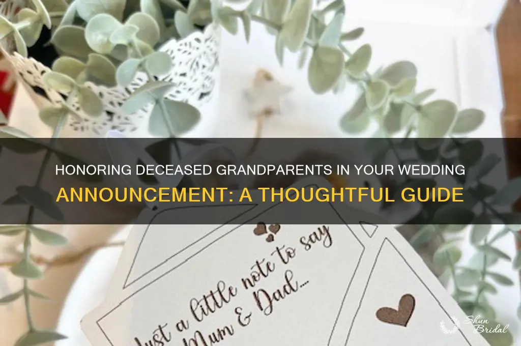 how to list deceased grandparents in wedding announcement