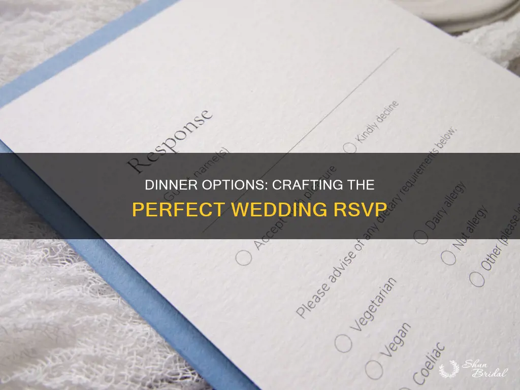 how to list dinner options on wedding rsvp