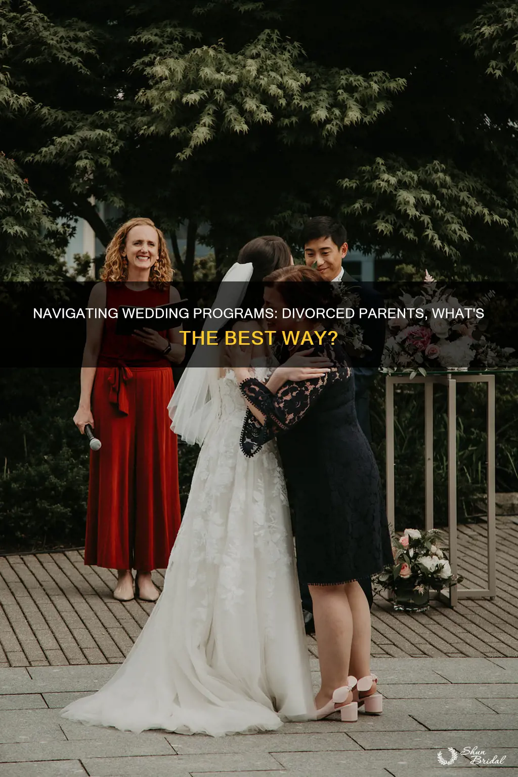 how to list divorced parents on wedding program