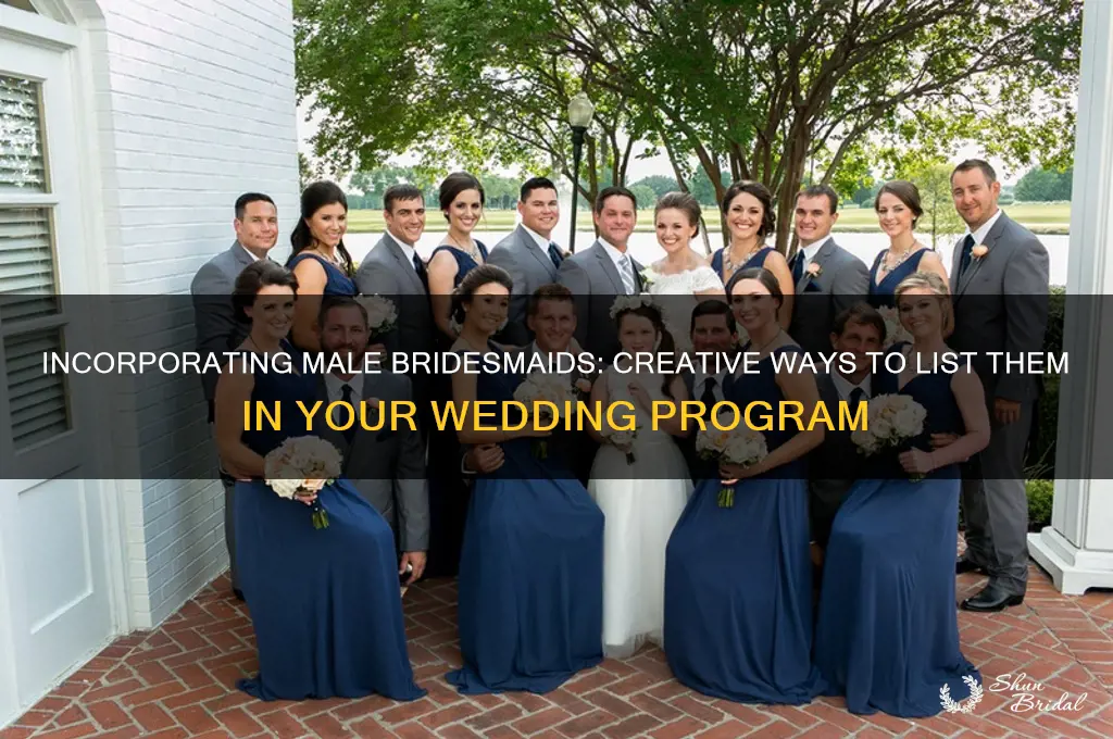 how to list male bridesmaid on wedding program