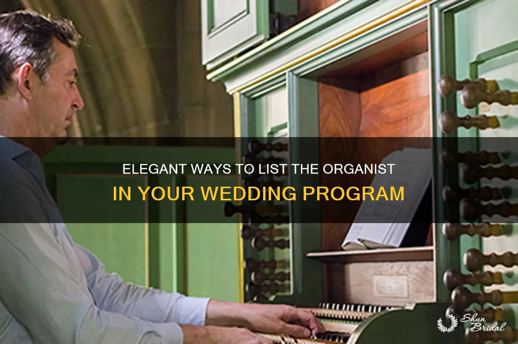 how to list organist in a wedding program