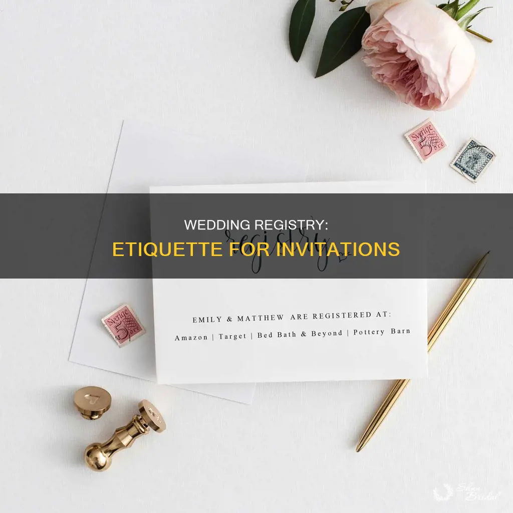 how to list registry on wedding invitation