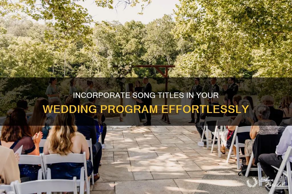 how to list song names in wedding program