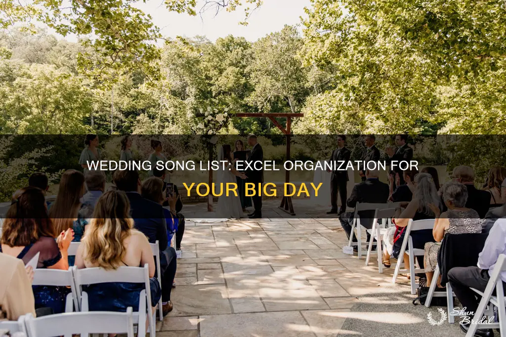 how to list songs in wedding excel