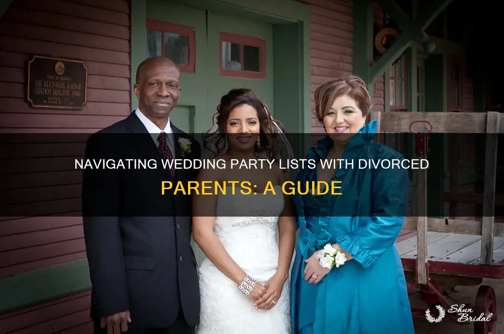 how to list wedding party when parents are divorced