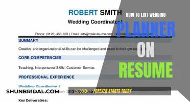 Listing Wedding Planner Work: Resume Tips for Success