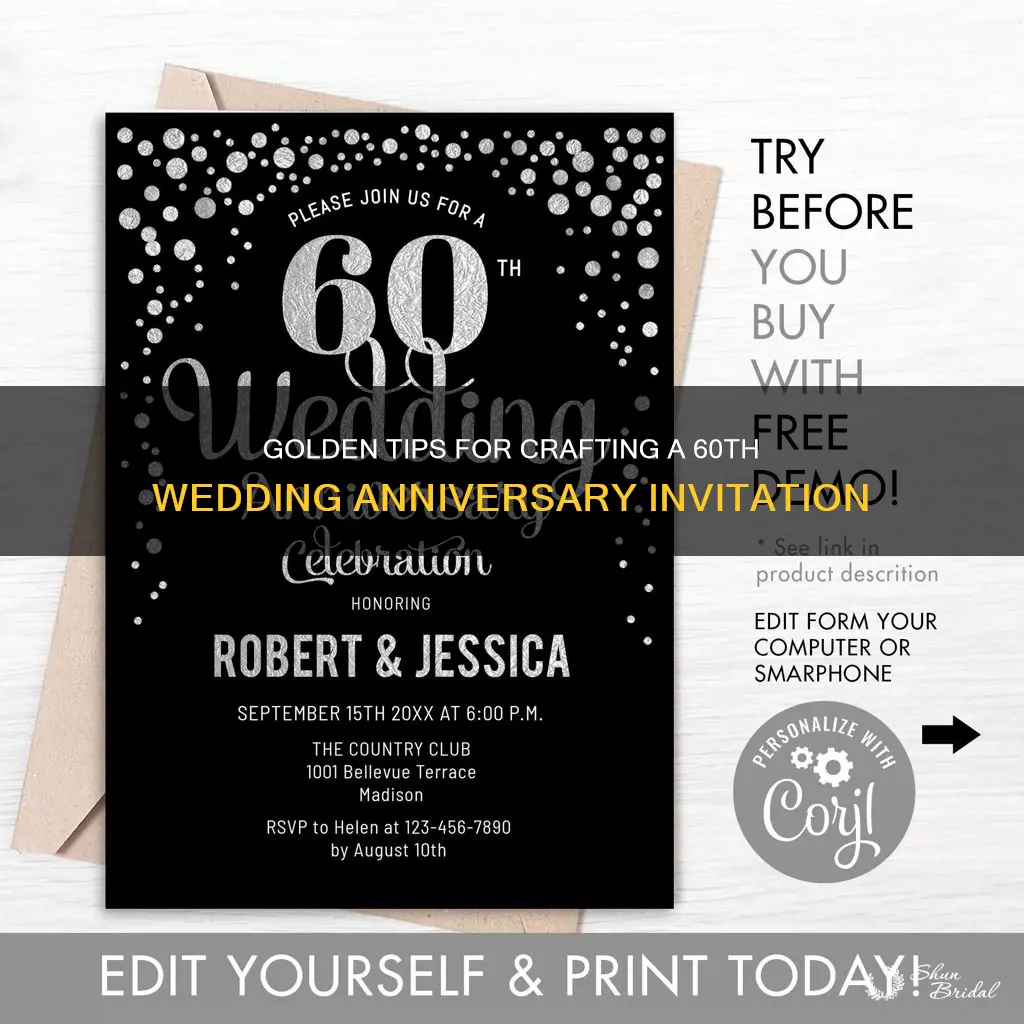 how to make 60th wedding anniversary invitation