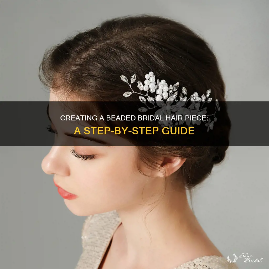 how to make a beaded wedding hair piece