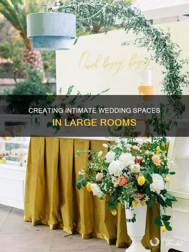 how to make a big room look smaller wedding