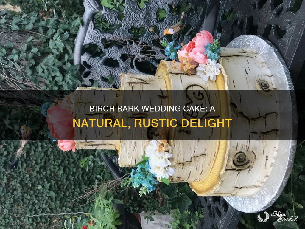 how to make a birch bark wedding cake