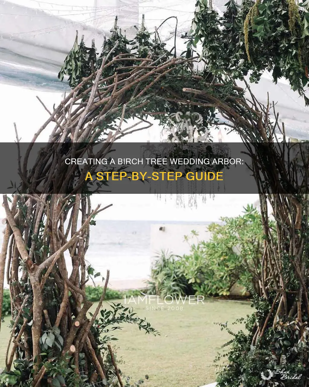 how to make a birch tree wedding arbor