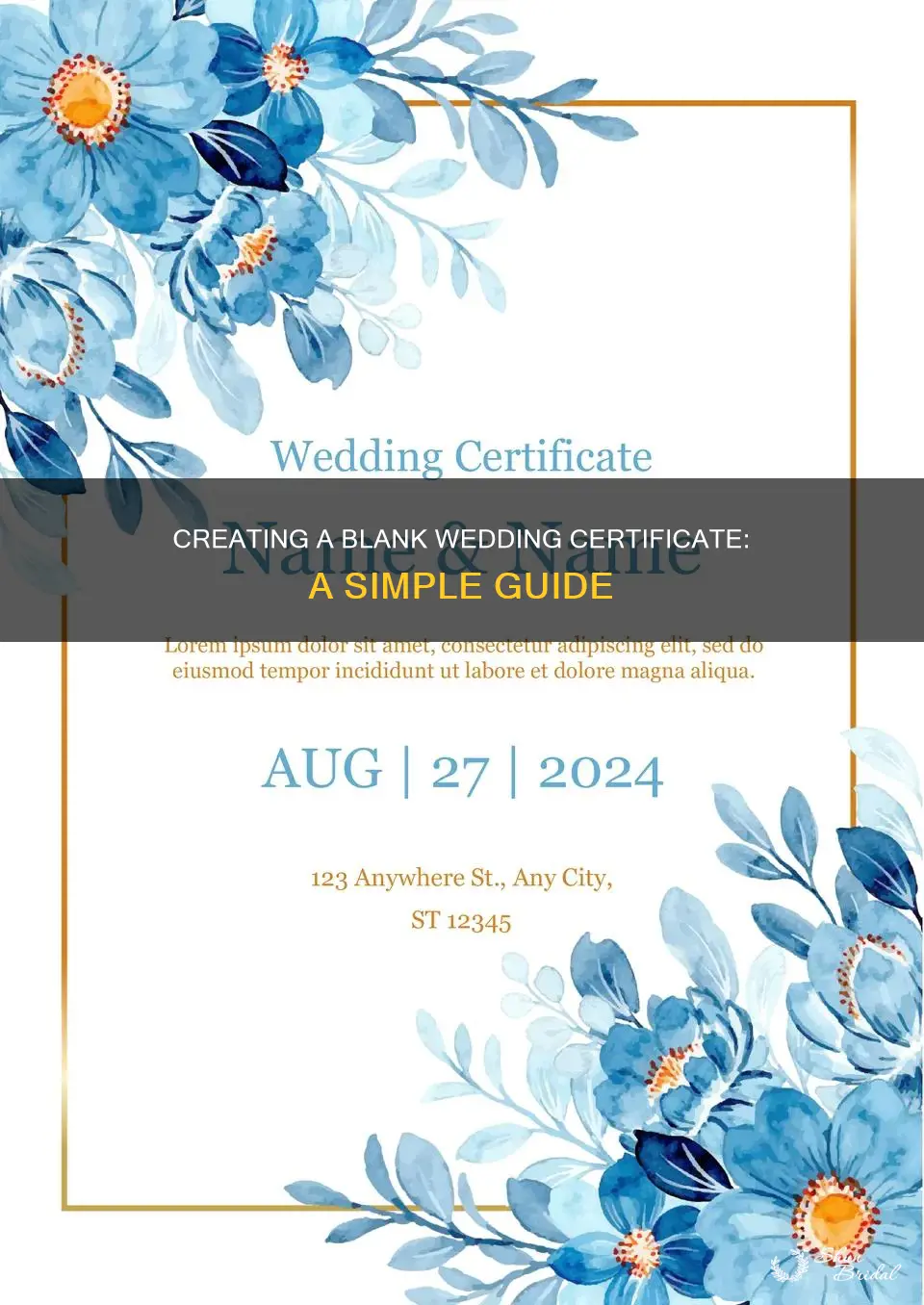 how to make a blank wedding certificate