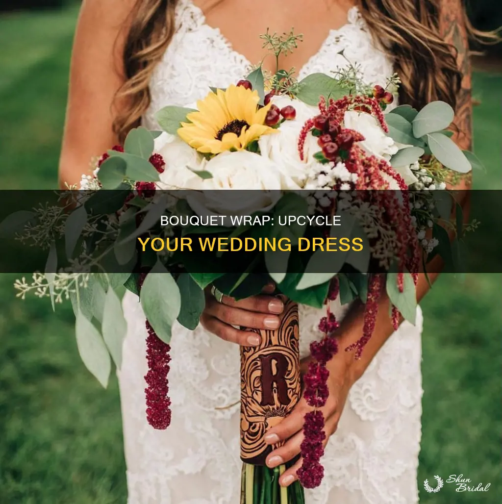 how to make a bouquet wrap from a wedding dress