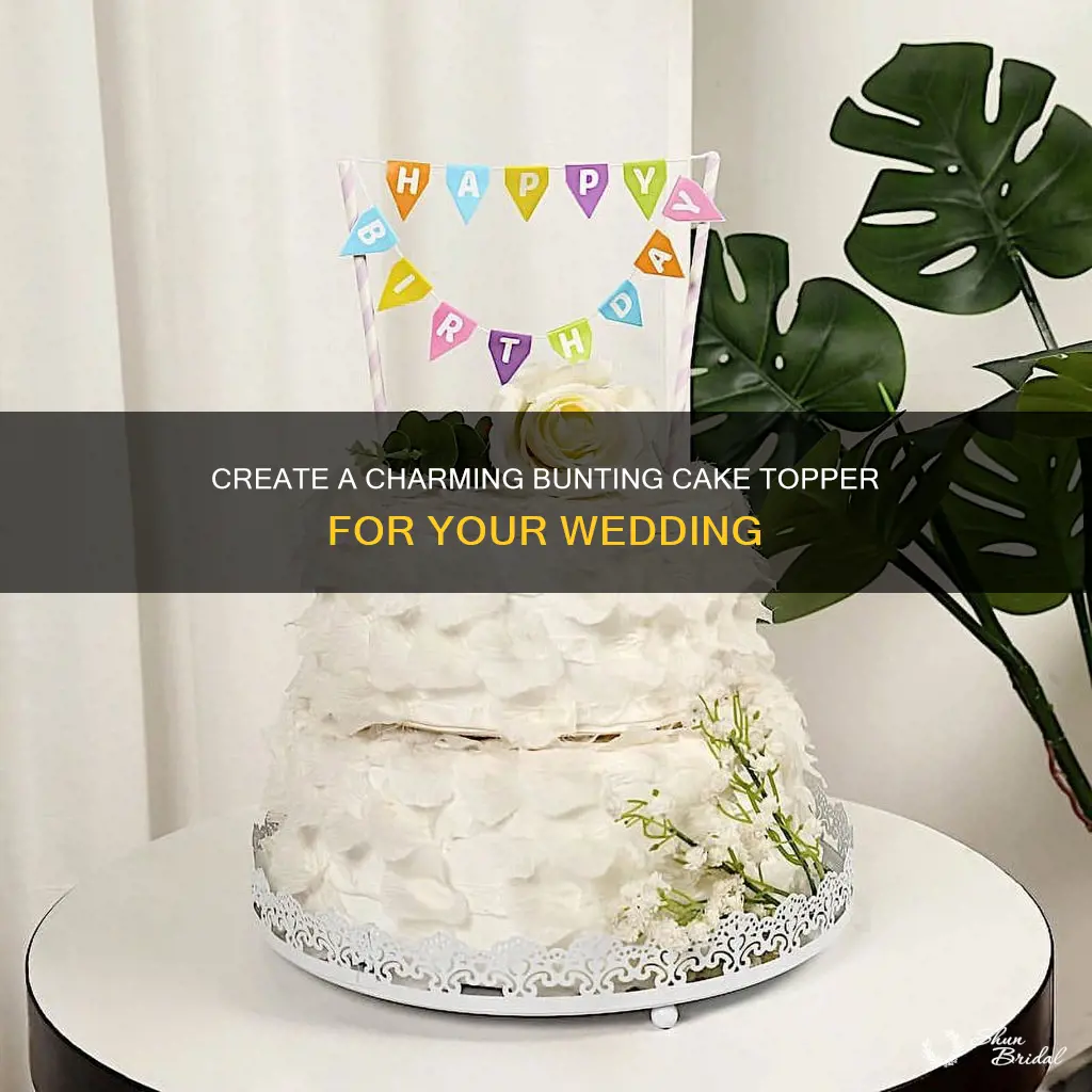 how to make a bunting wedding cake topper