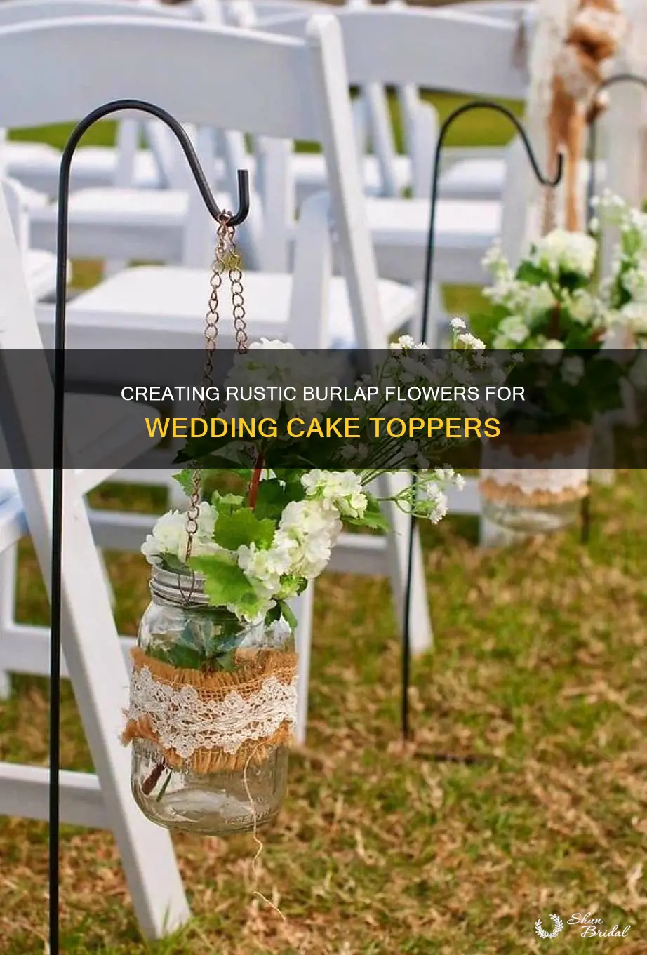 how to make a burlap flower for wedding cake toper