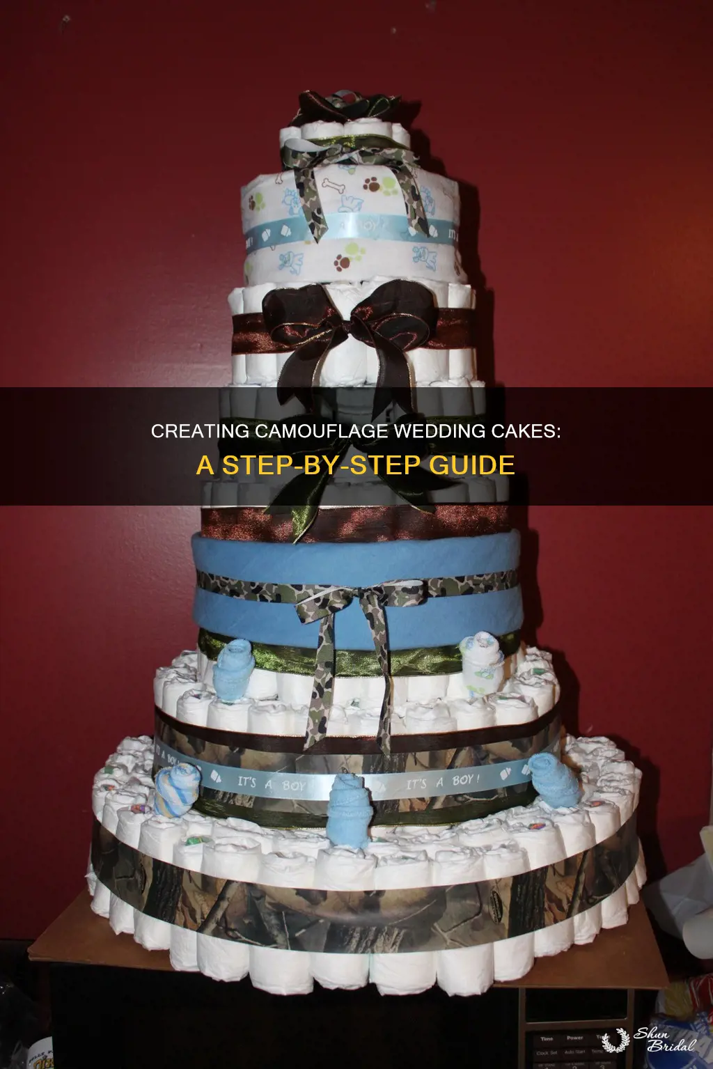 how to make a camouflage wedding cake