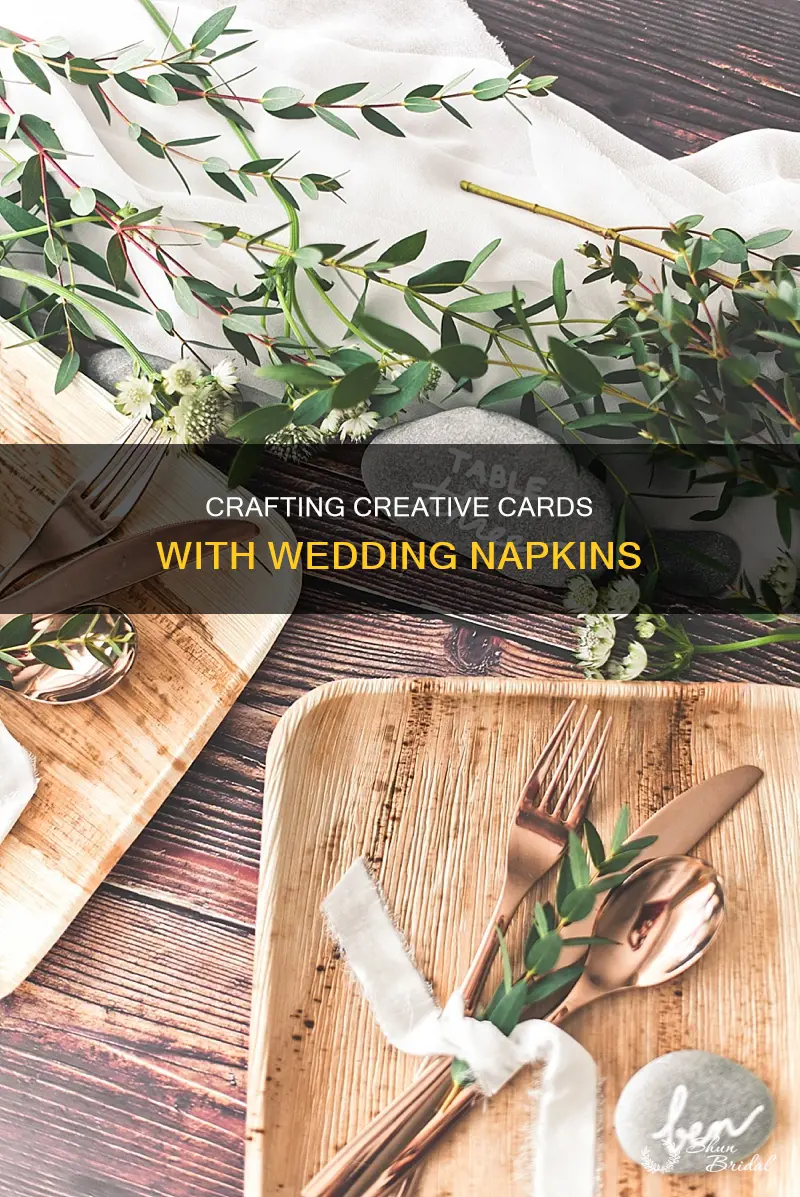 how to make a card from a wedding napkin