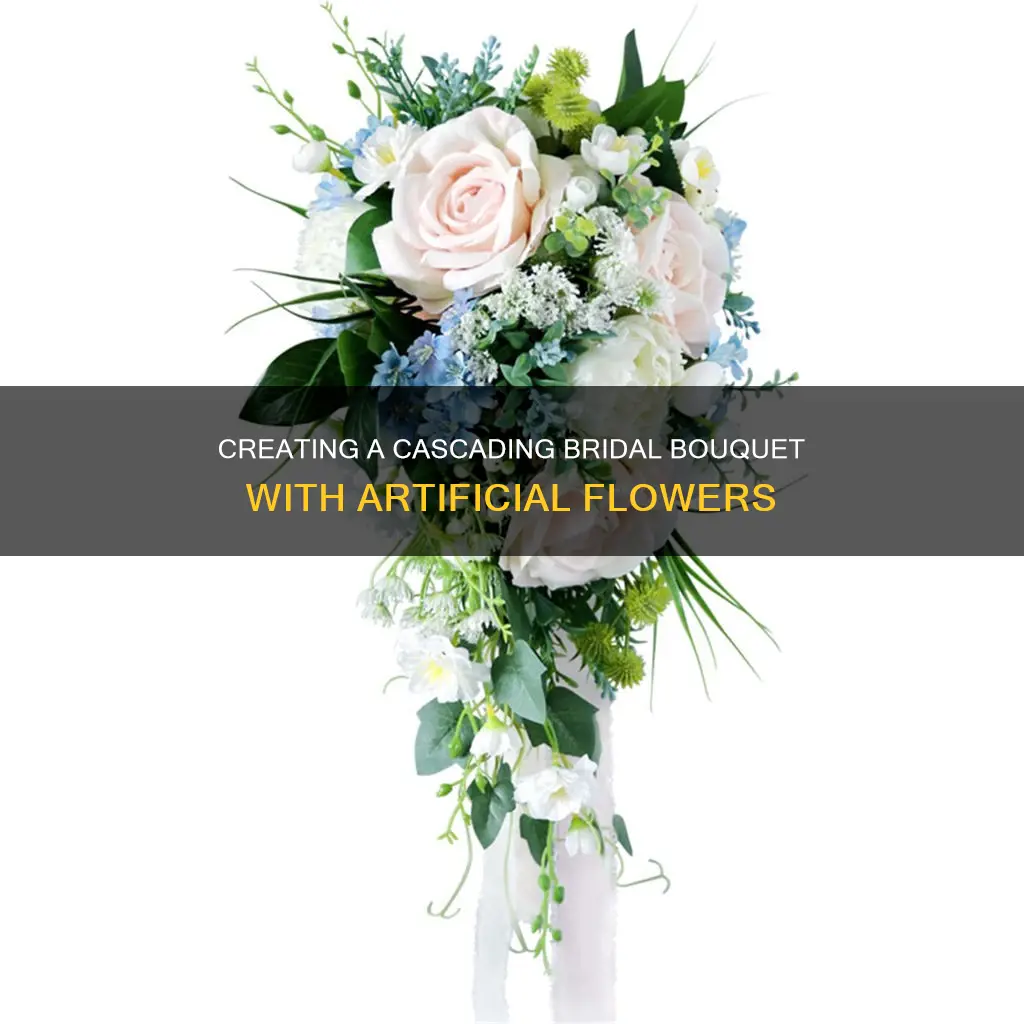 how to make a cascading wedding bouquet with artificial flowers