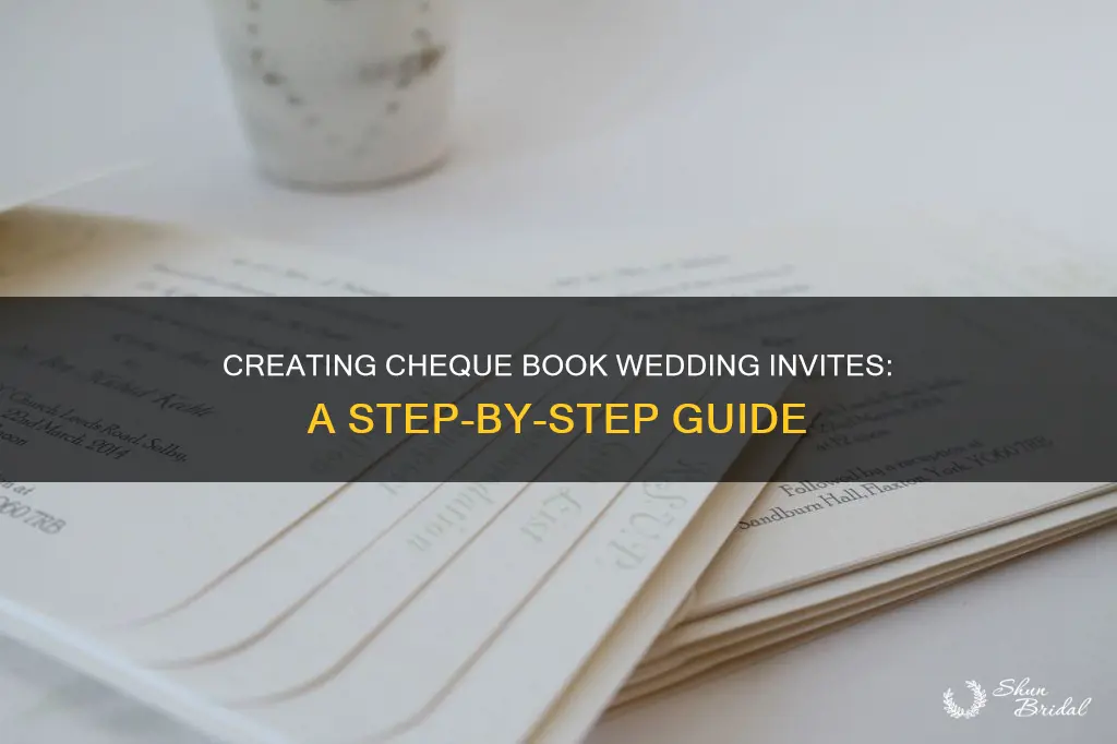 how to make a cheque book wedding invitation