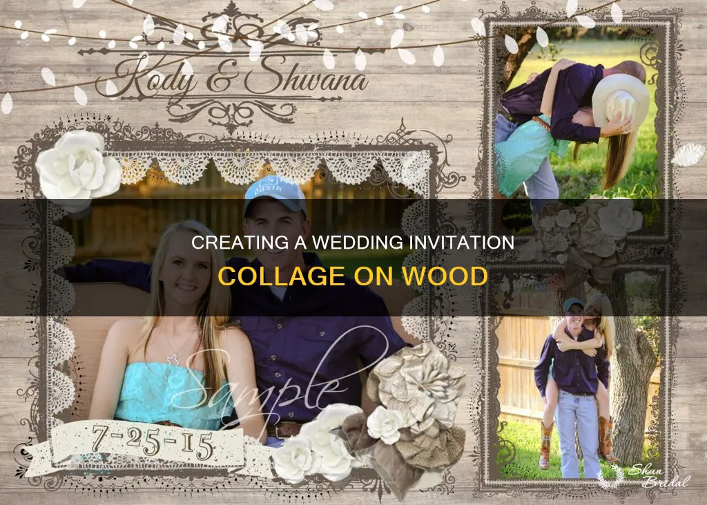 how to make a collage of wedding invitation on wood