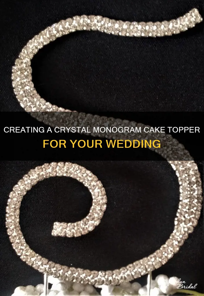 how to make a crystal monogram wedding cake topper