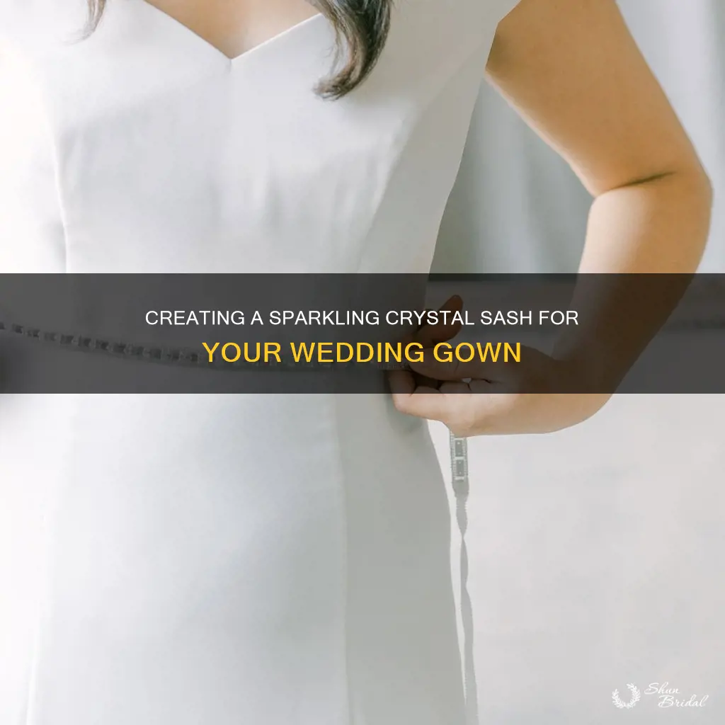how to make a crystal sash for wedding dress