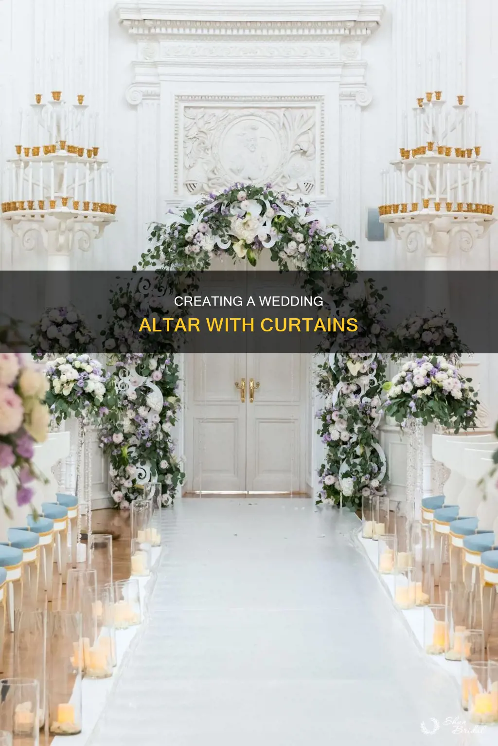 how to make a curtain wedding altar