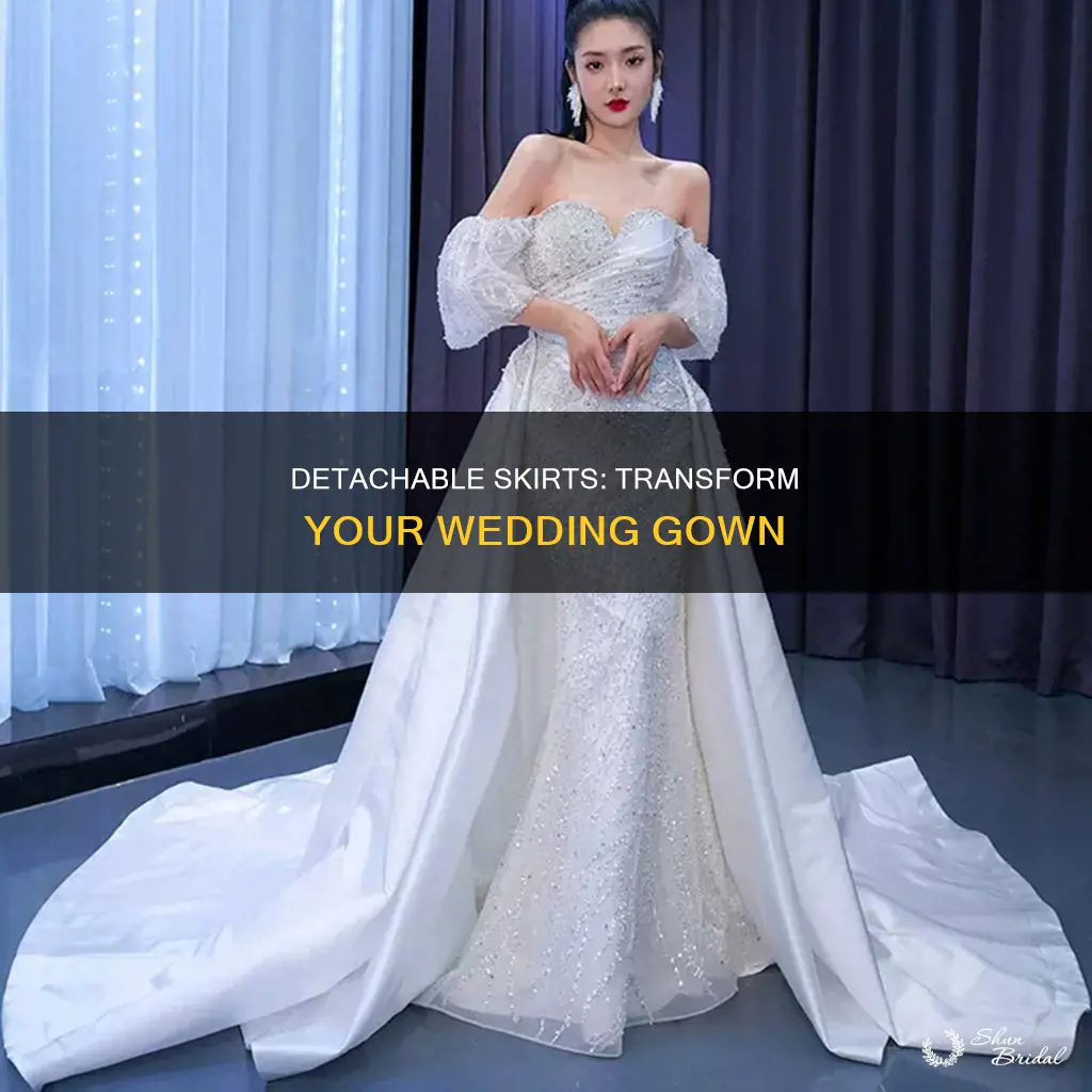 how to make a detachable skirt for a wedding dress