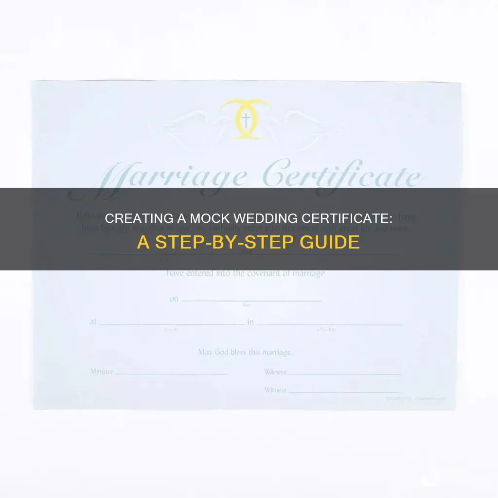 how to make a fake wedding certificate