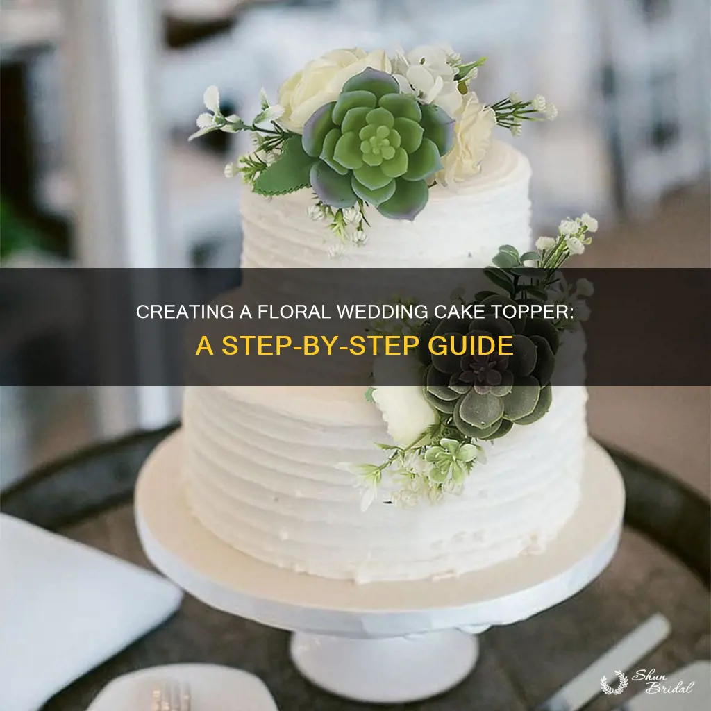 how to make a floral wedding cake topper