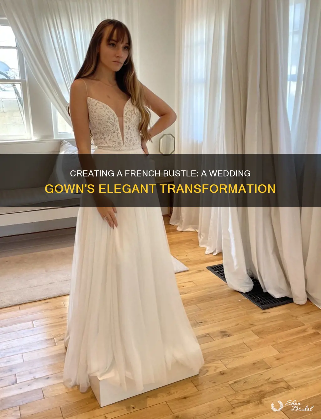 how to make a french bustle on a wedding gown