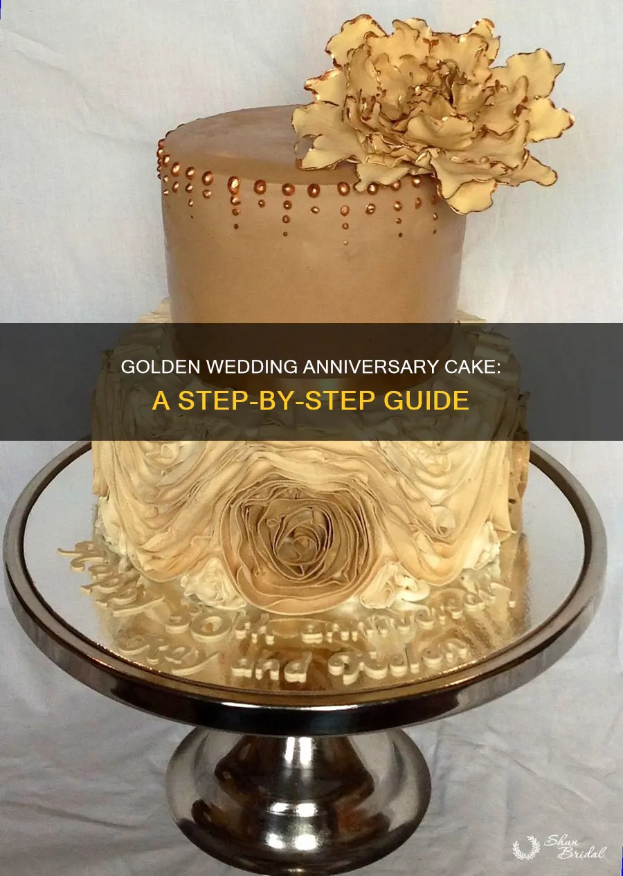 how to make a golden wedding anniversary cake