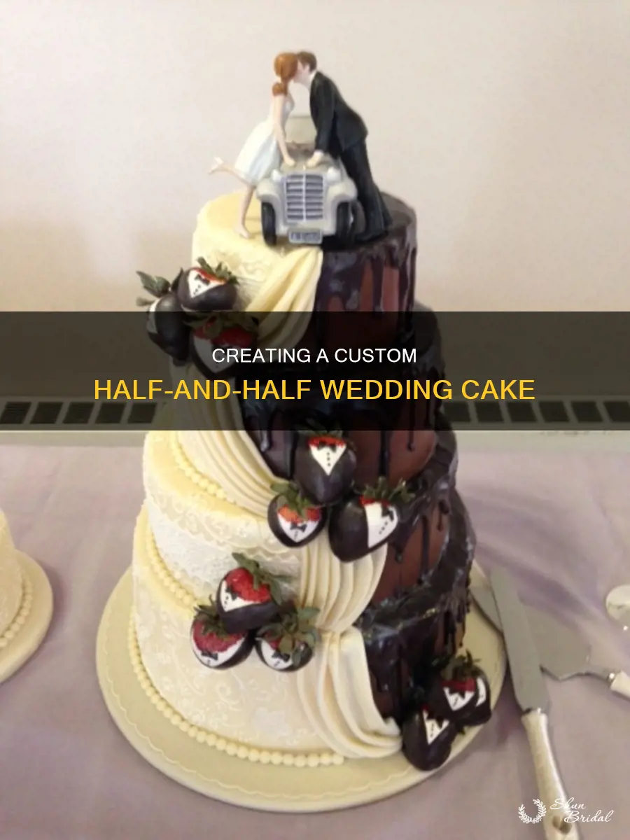 how to make a half and half wedding cake