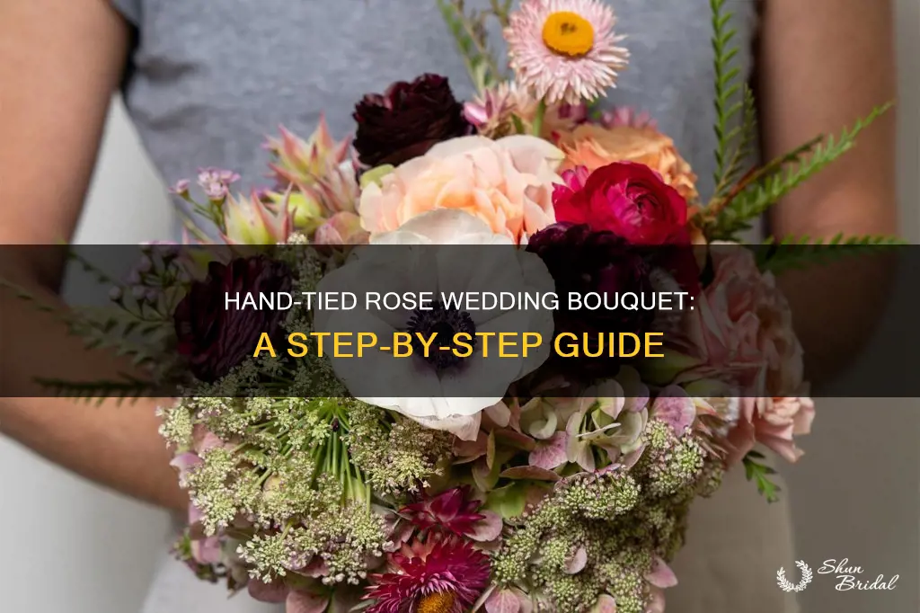 how to make a hand tied rose wedding bouquet