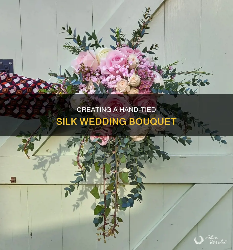 how to make a hand tied silk wedding bouquet