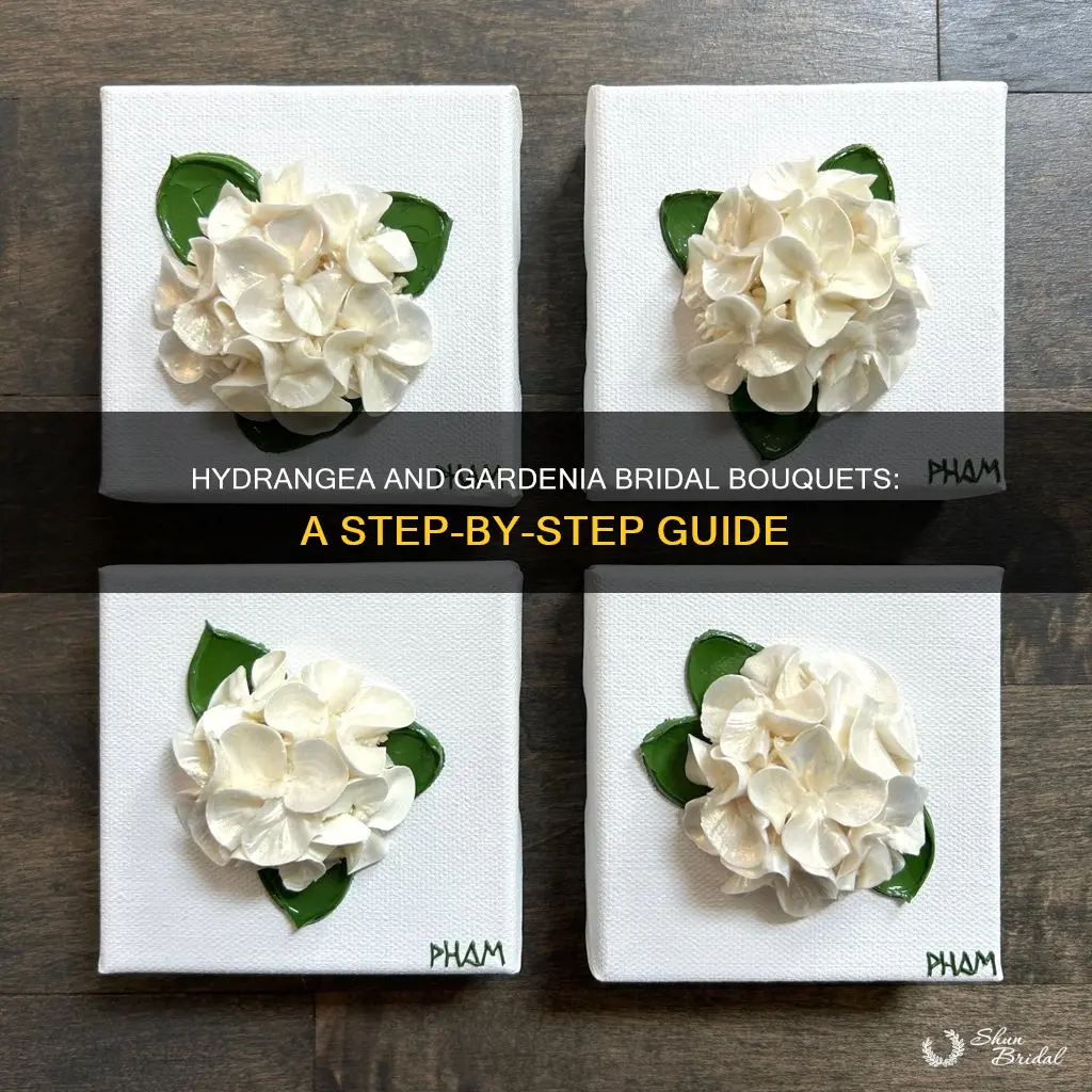 how to make a hydrangea and gardenia wedding biquet