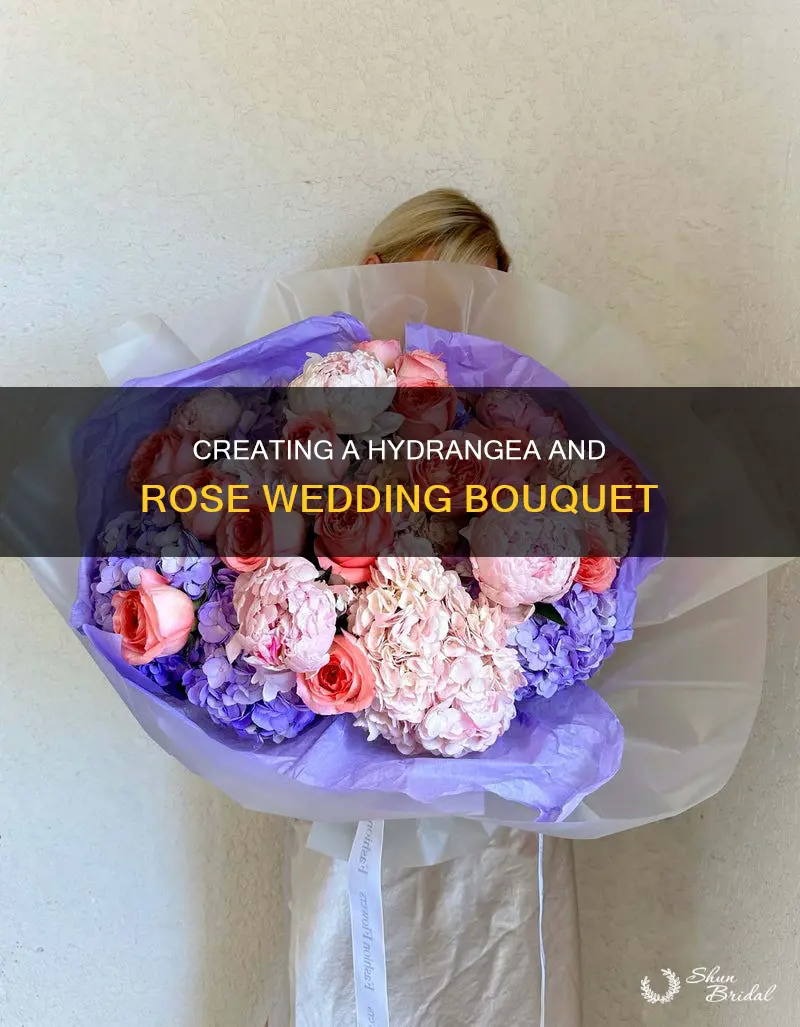 how to make a hydrangea and rose wedding bouquet