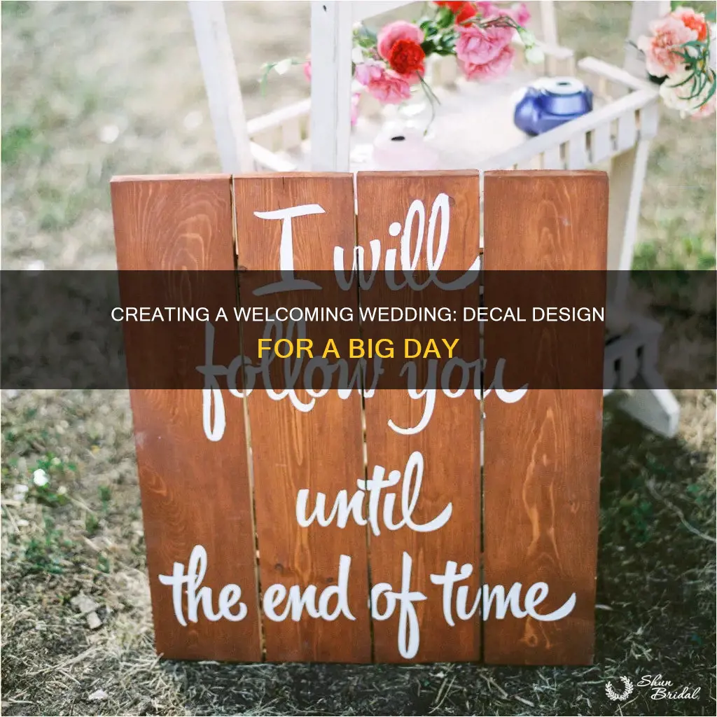 how to make a large welcome decal for wedding sign