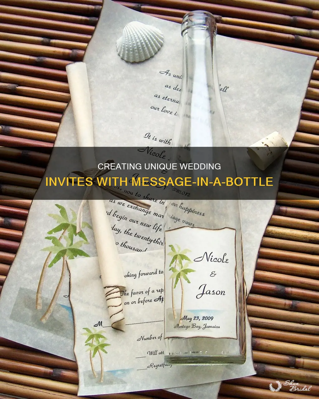 how to make a message in a bottle wedding invitation