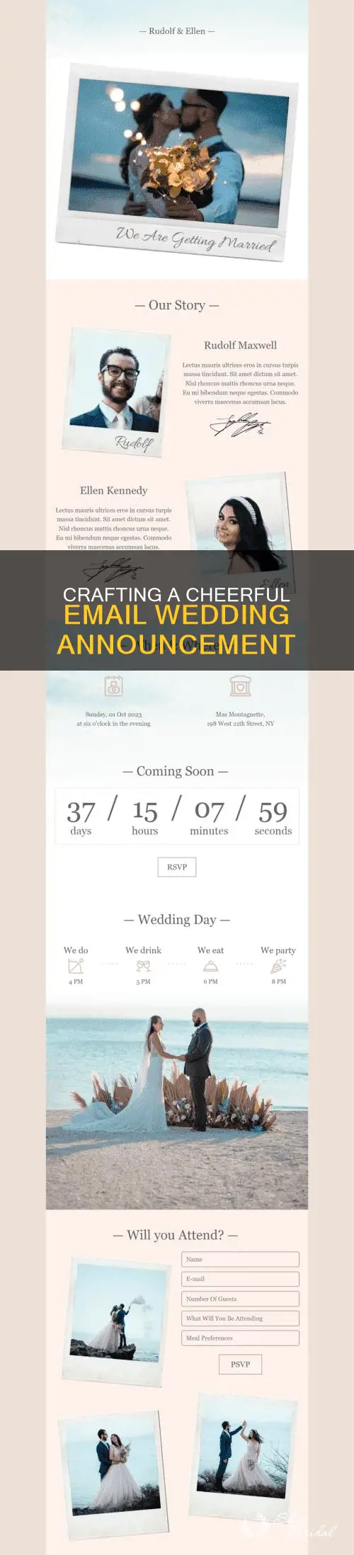 how to make a nice email wedding announcement